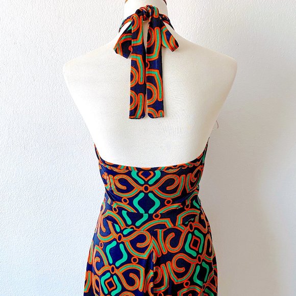 Groovy  Romper Playsuit Halter Top Jumper Open Back Festival Fashion Funky | M L - Picture 3 of 9